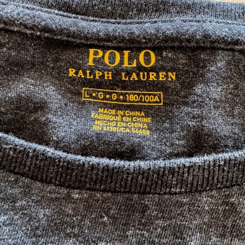 Polo Ralph Lauren Long Sleeve Pullover T-Shirt Charcoal Grey Heather Pony Mens L